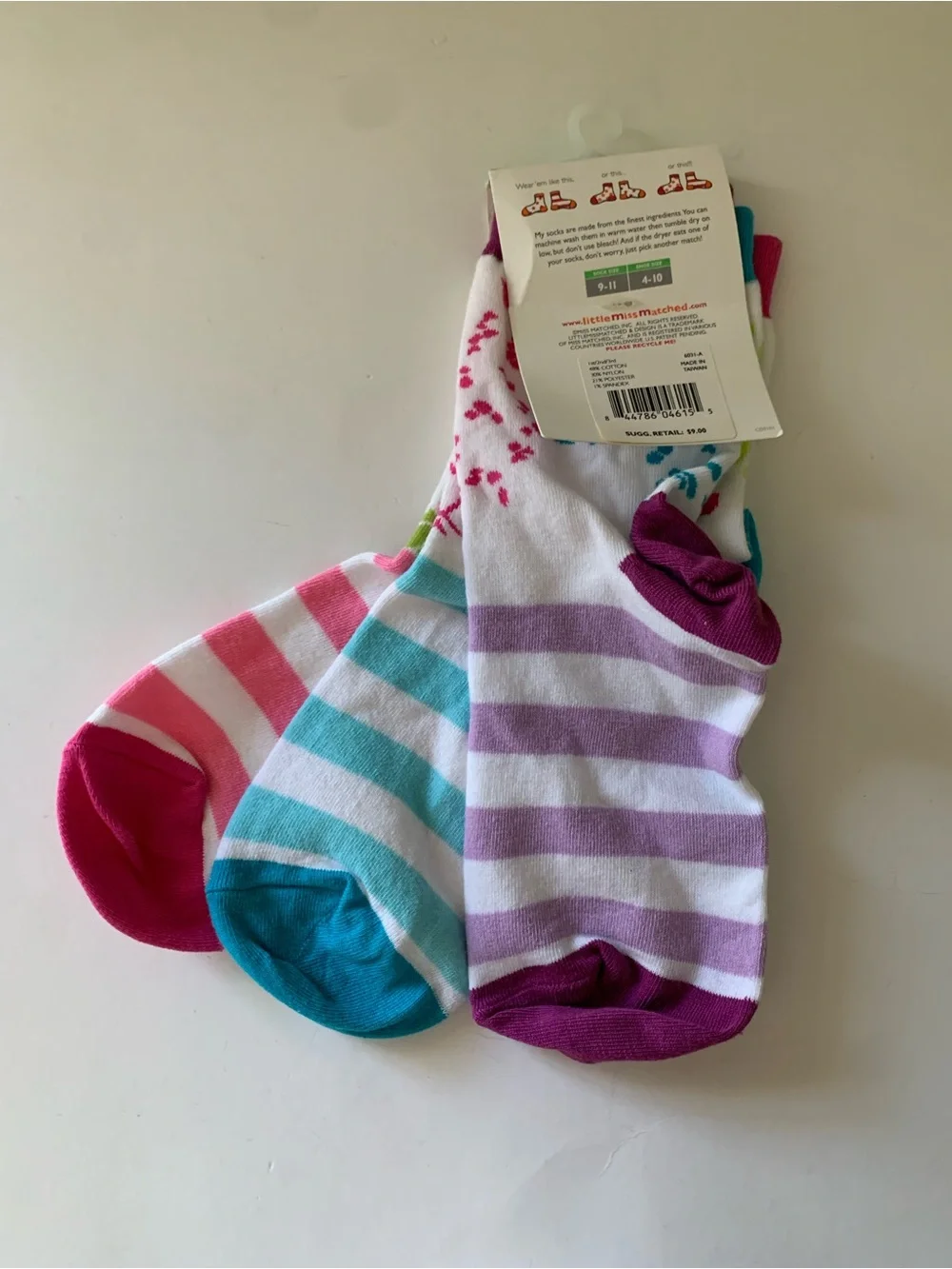 NWT LittleMissMatched Set of 3 Single Colorful Socks - Animals / Giraffe / Zebra